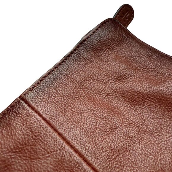 Frye Lucy Leather Wristlet Clutch Women's Brown Everyday Minimalist Classic - Picture 3 of 9